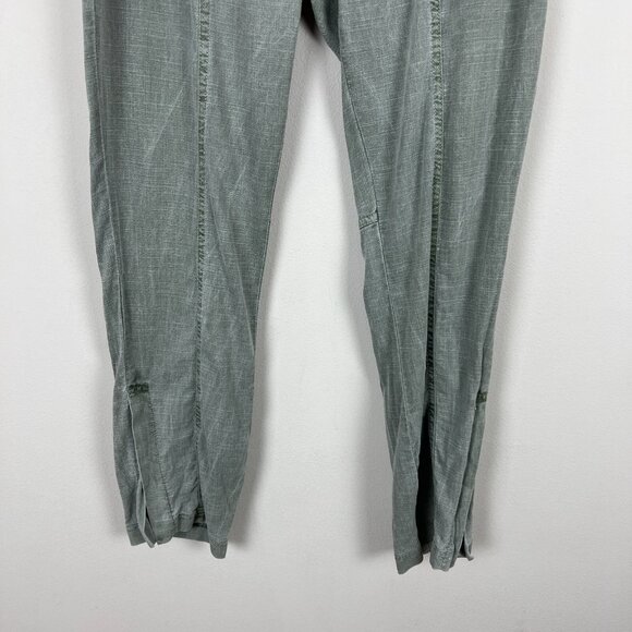 XCVI‎ Pants Womens Large Green Gino Ankle Slit Pull On Lyocell Cotton Pockets L - Picture 6 of 14